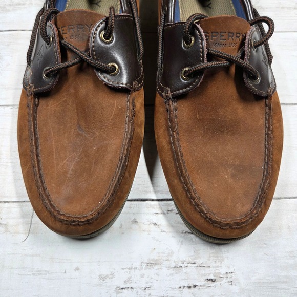 Sperry Top-Sider Mens Leather Boat Shoes Brown 12M 2 Eye 0777896 - Picture 3 of 12